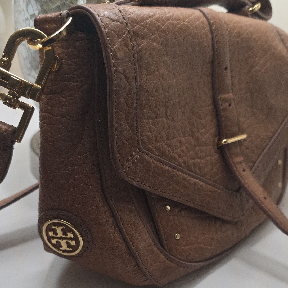 Tory Burch Brown Crossbody Bag with Flap Closure